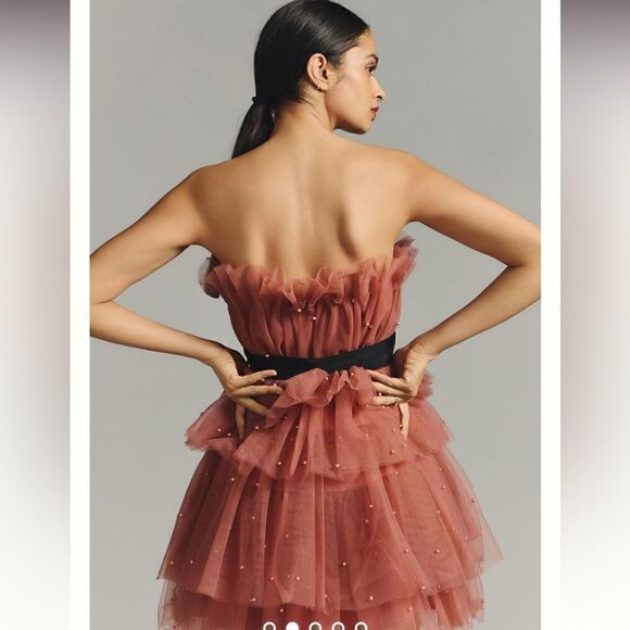 Anthropologie x Maeve Tiered Strapless Tulle Dress - Picture 4 of 8